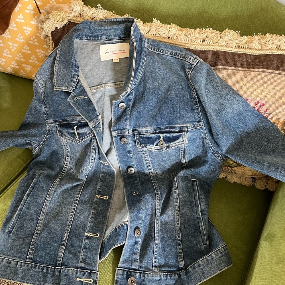 Melrose and Market Blue Jean Jacket Ruffles